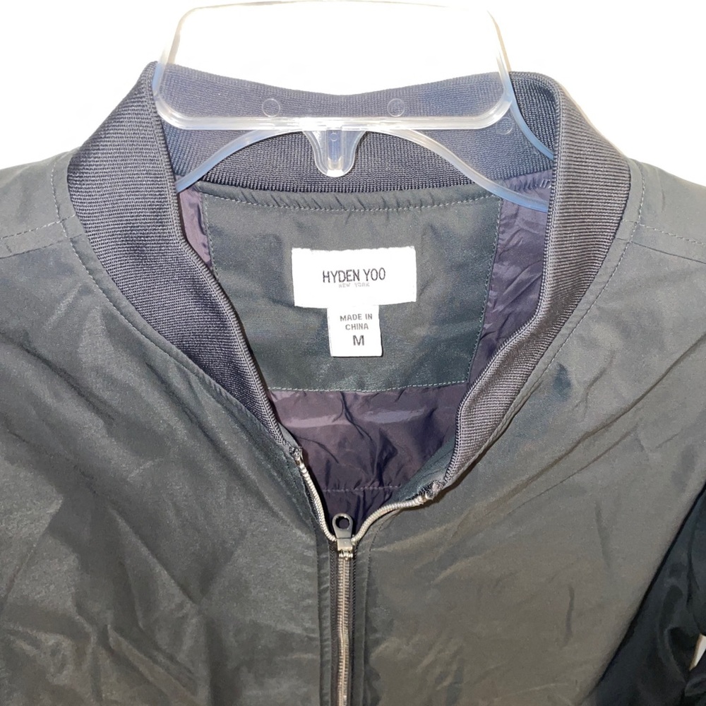Hyden Yoo Jacket Men Medium Black Zip Front Long Sleeve Windbreaker Med M - Picture 3 of 12
